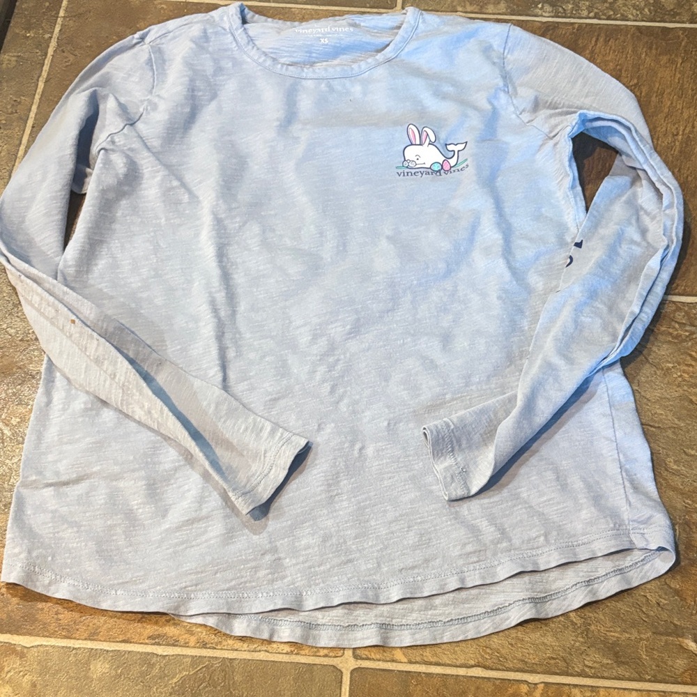 Easter Bunny Vineyard Vines Light Blue Graphic Long-Sleeve Tee